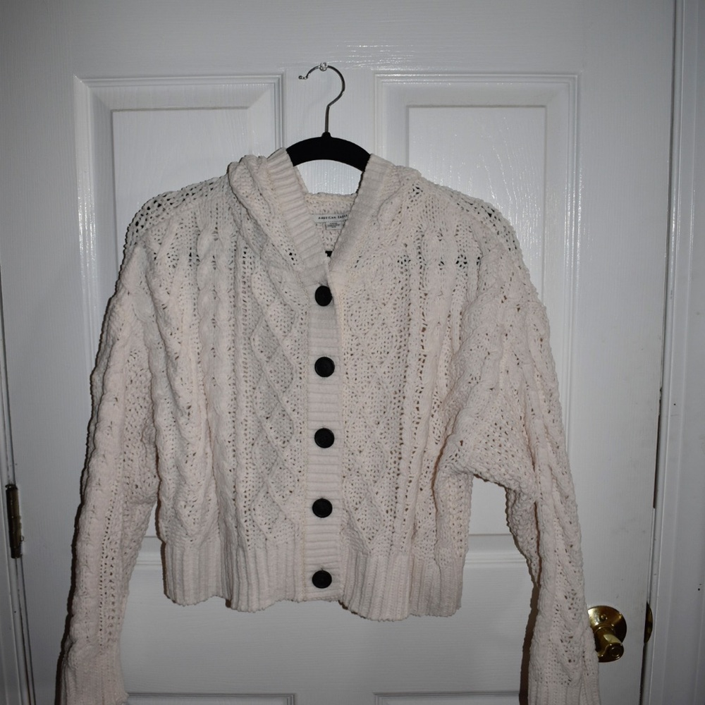 American Eagle button down hooded sweater